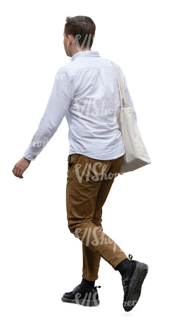 cut out man walking in ambient light