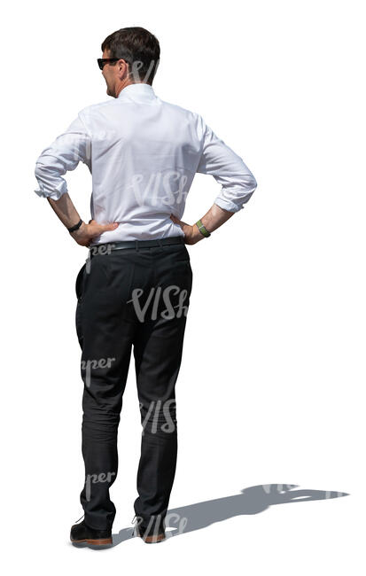 cut out man standing hands on his hips