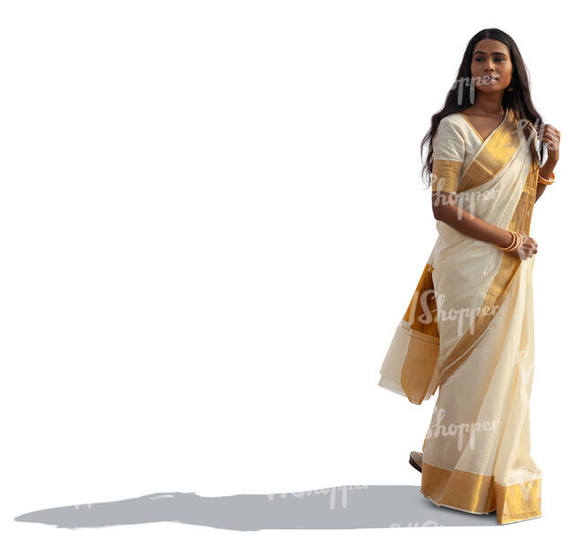 cut out woman in a saree standing