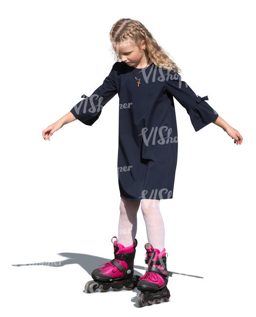 cut out girl rollerblading