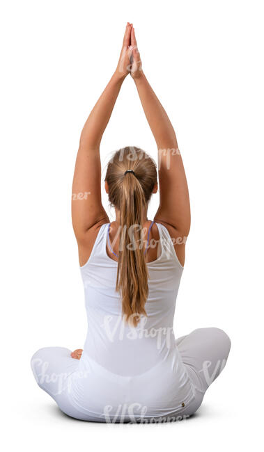 cut out woman sitting in a yoga pose