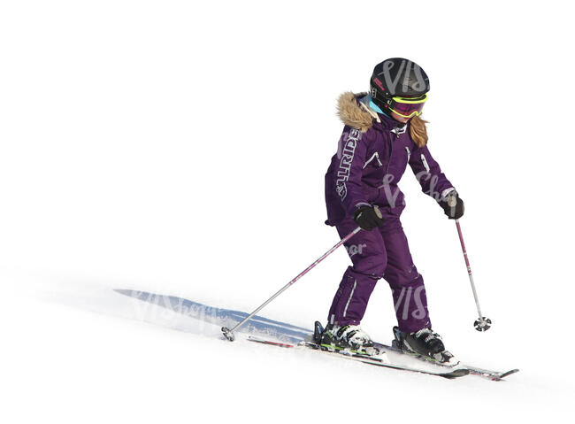 cut out little girl alpine skiing