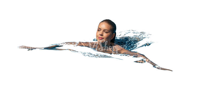 cut out woman swimming