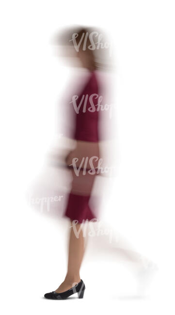 cut out motion blur woman walking