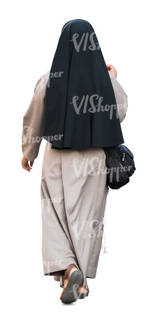 cut out nun walking