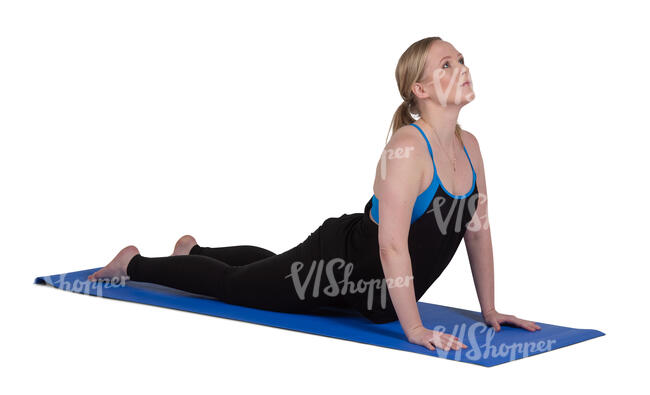 cut out woman doing yoga exercises