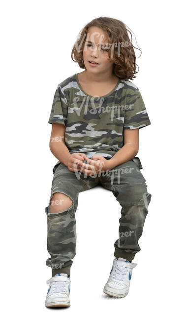 cut out little boy sitting