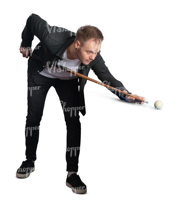 cut out man playing billiards