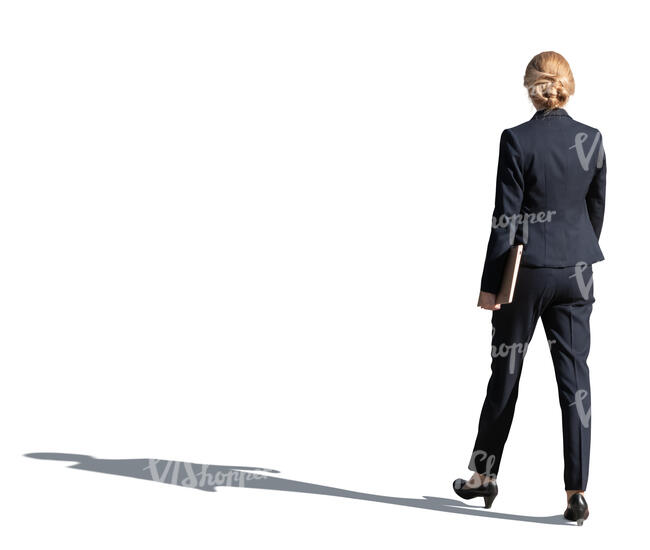 cut out businesswoman walking
