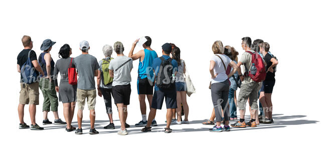 cut out large group of people standing in the street