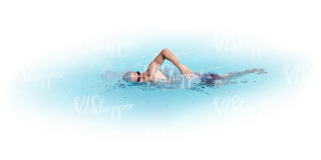 cut out man swimming