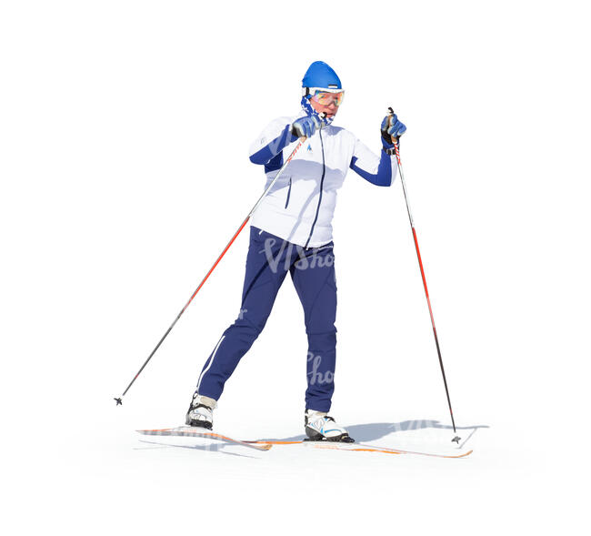 cut out woman skiing