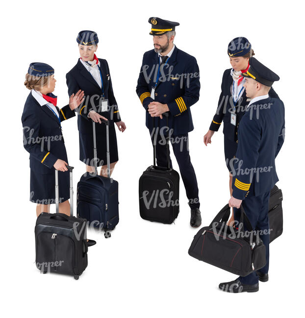 cut out air crew standing seen from above