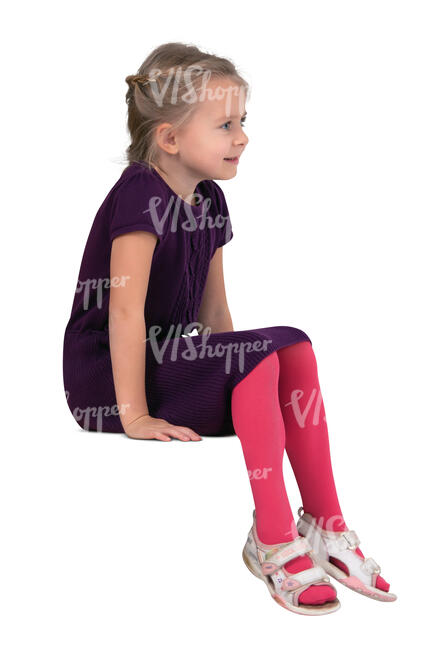 cut out little girl sitting