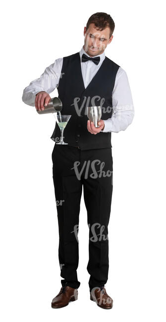 cut out barman making cocktails