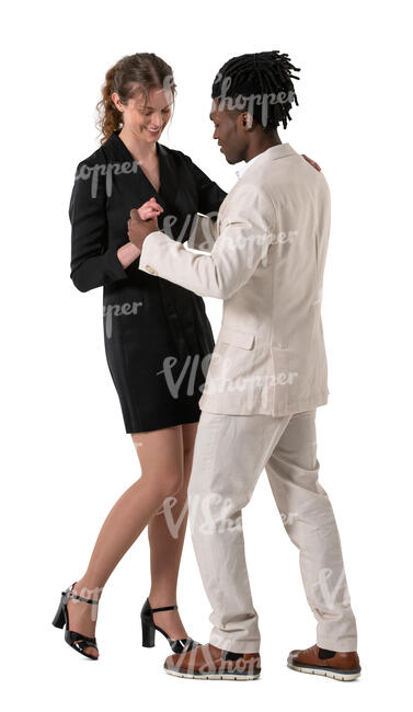 cut out man and woman dancing at a party