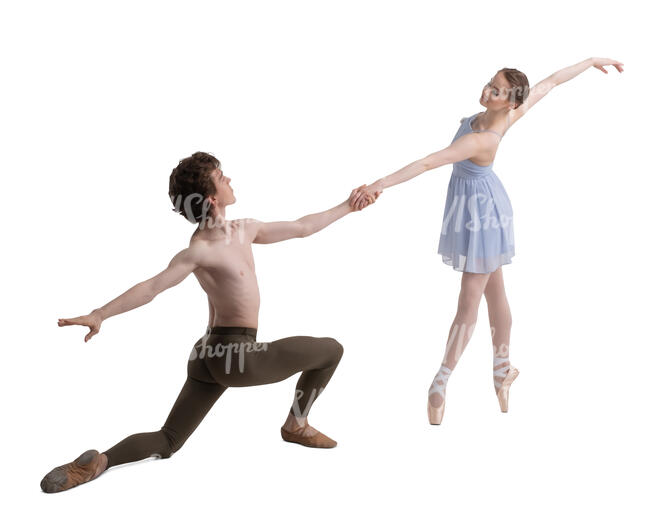 cut out ballet dancers performing