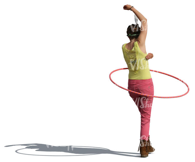 cut out woman spinning a hoop