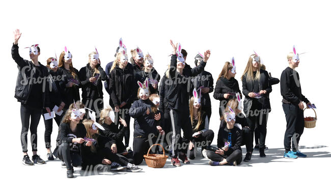 group of young performers standing