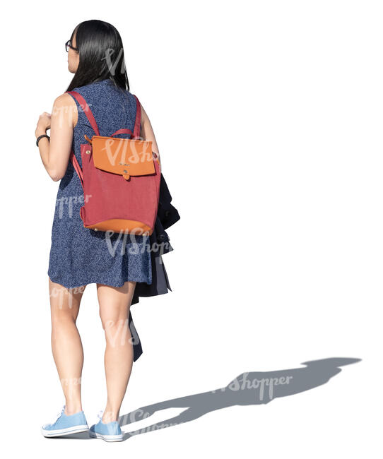 young asian woman walking on a summer day