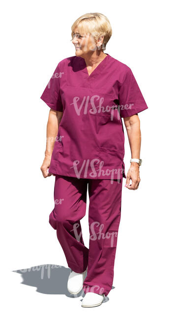 cut out hospital nurse walking outside