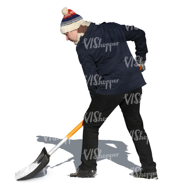 man shovelling snow