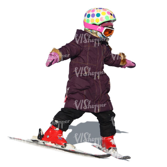 little girl skiing