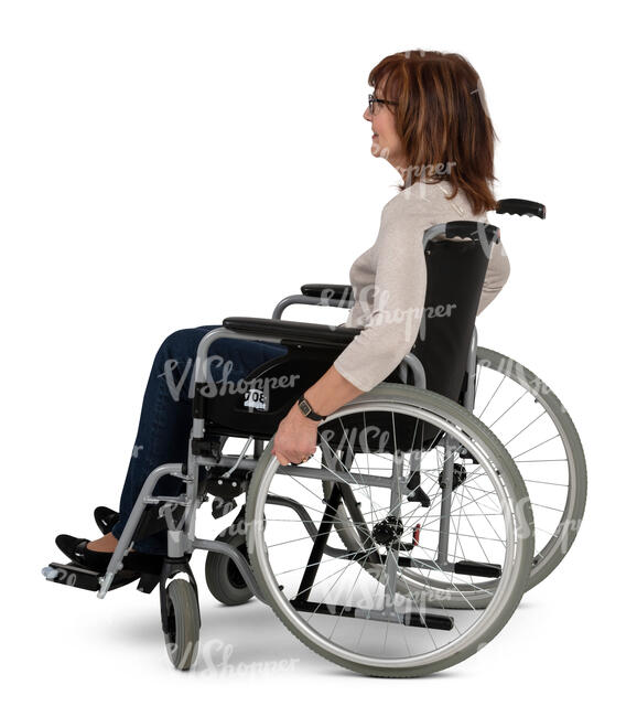 cut out woman sitting in a wheel chair
