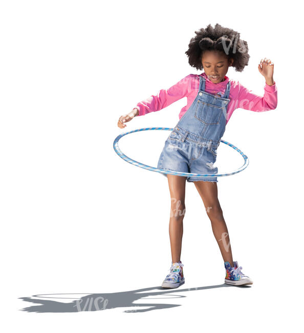 cut out backlit little girl hula hooping