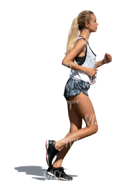 cut out woman jogging outside