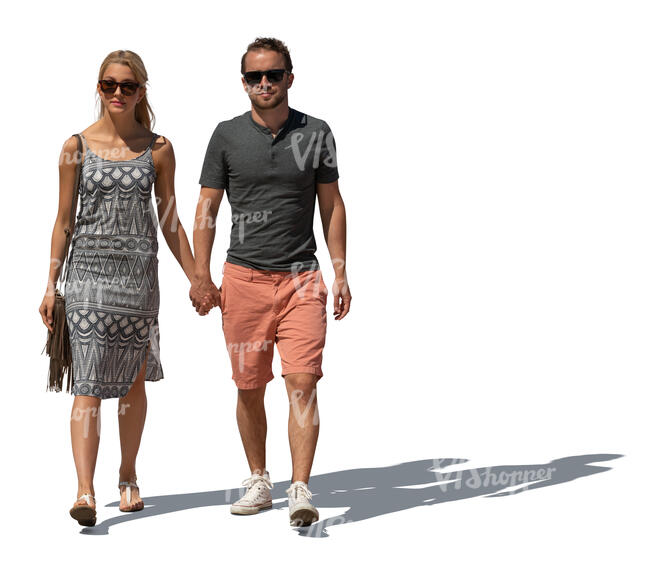 cut out couple walking hand in hand