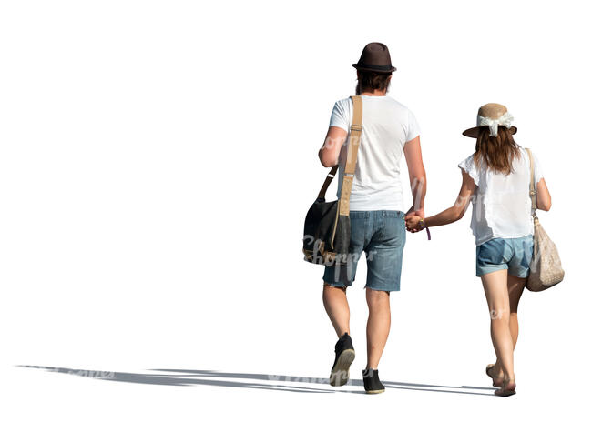 cut out couple walking hand in hand