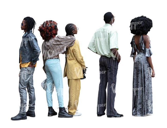 cut out group of cool black people standing casually