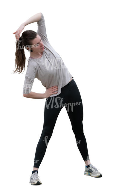 cut out woman doing stretching exercises