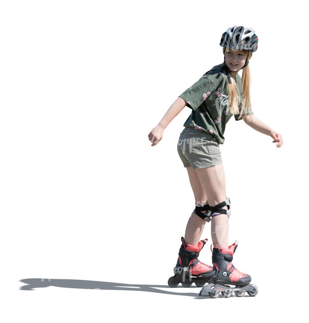 cut out little girl roller skating