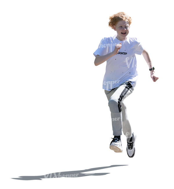 cut out backlit boy running