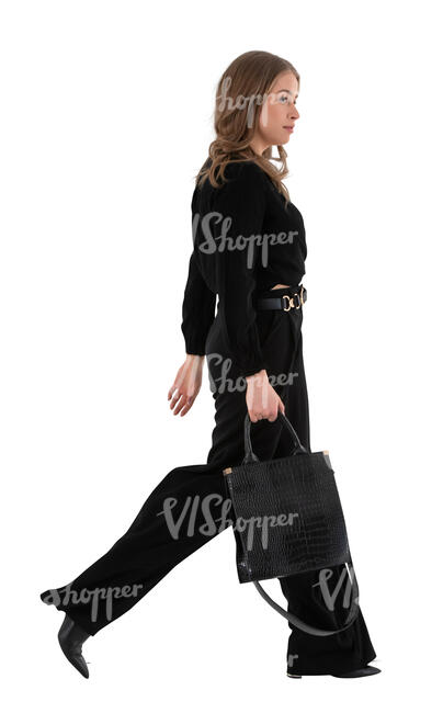 cut out modern businesswoman walking