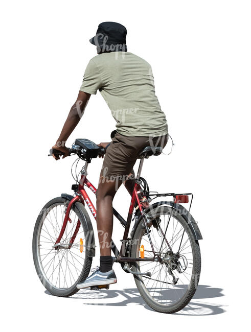 cut out black man riding a bike