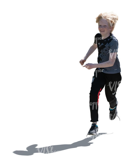 cut out backlit boy running