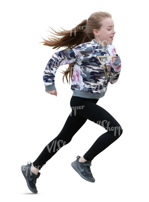 cut out little girl running