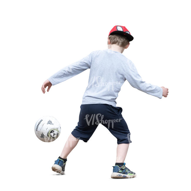 cut out boy playing football