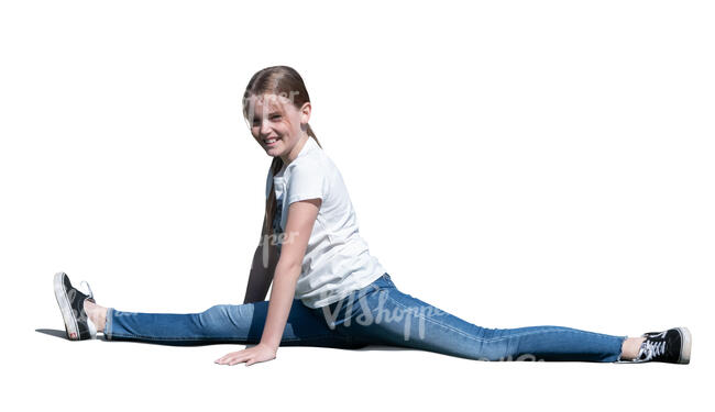 cut out girl doing a split