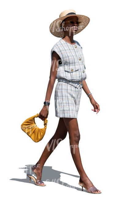 cut out elegant black woman walking