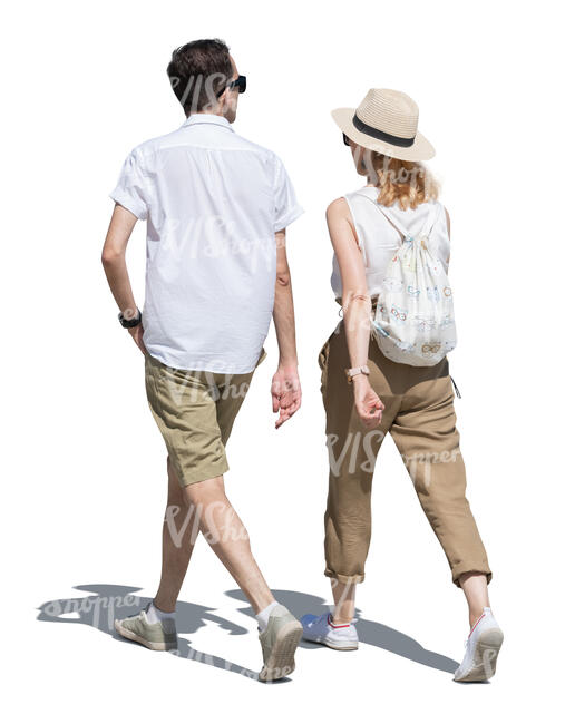 cut out couple in summer walking side by side