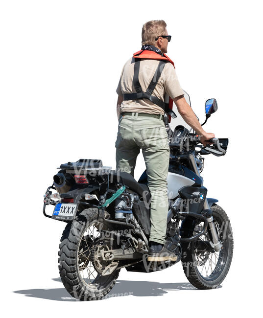cut out man riding a motorcycle