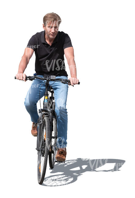 cut out man riding a bike
