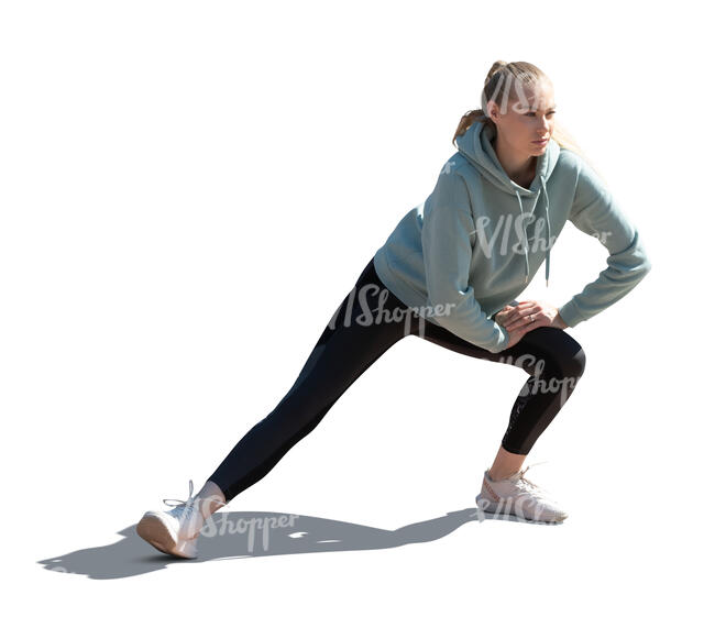 cut out woman doing stretching exercises