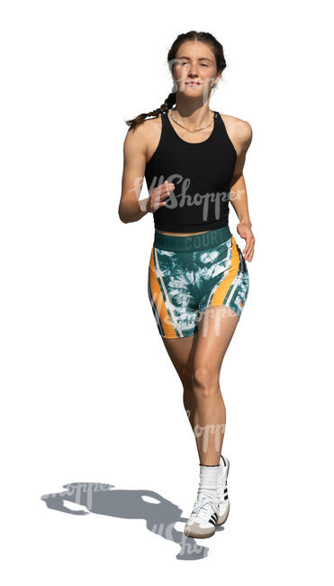 cut out woman running