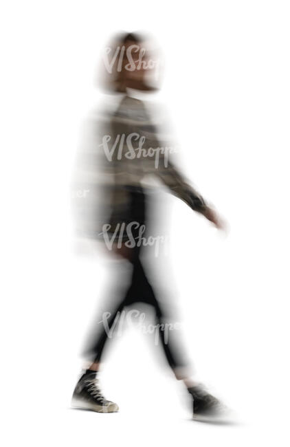 cut out motion blur woman walking