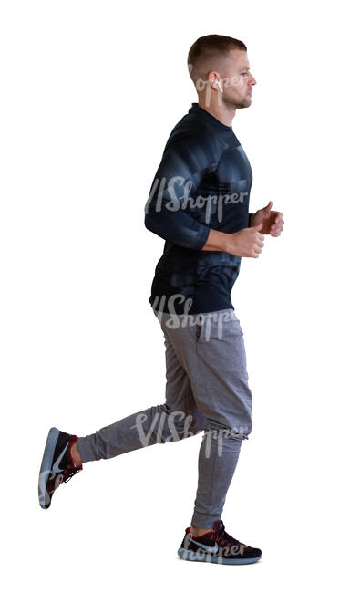 cut out man jogging